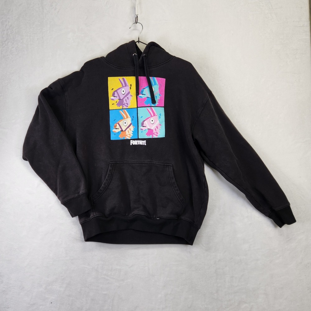 Fortnite Llama Graphic‎ Hoodie Black Mens XL Cotton Polyester Pullover